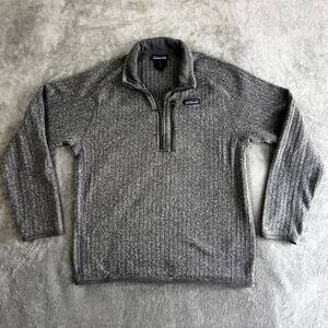 Patagonia Better Sweater Men's Medium Size Gray Heather Knit Quarter Zip